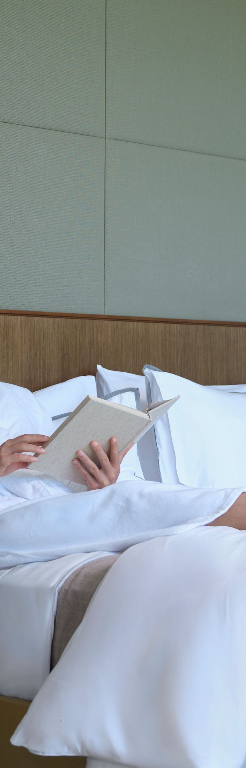 Couple relaxing in hotel room