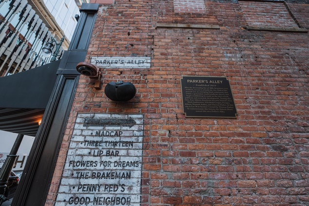 Brick building at Parker's Alley