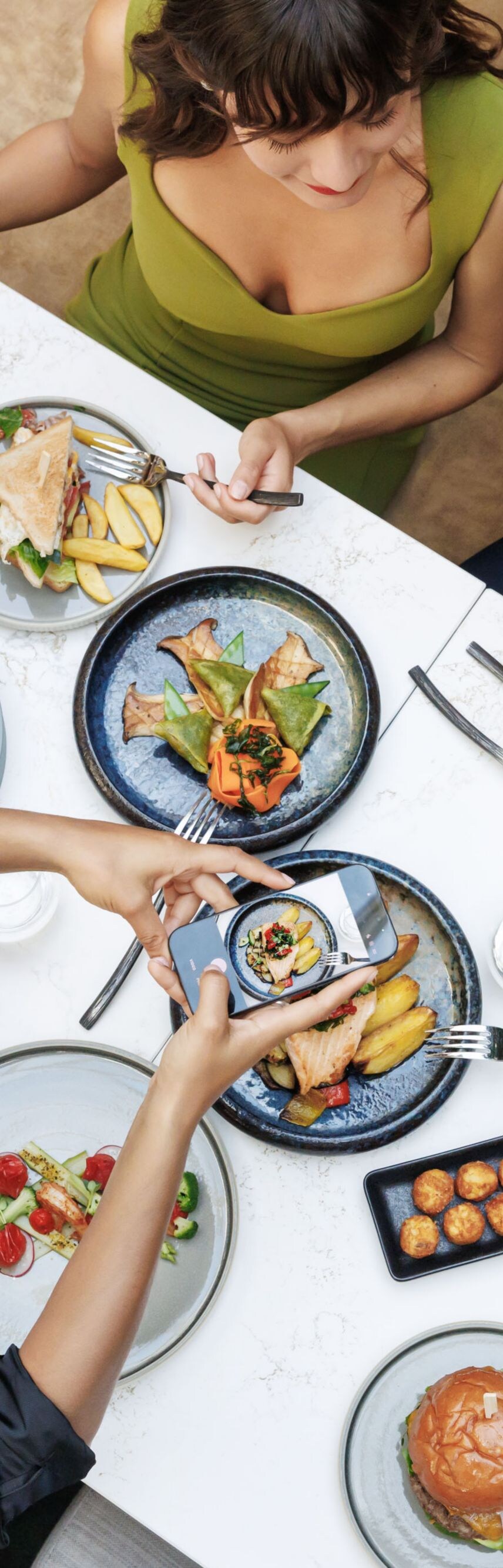 Sharing dishes at Main Tapas Lounge