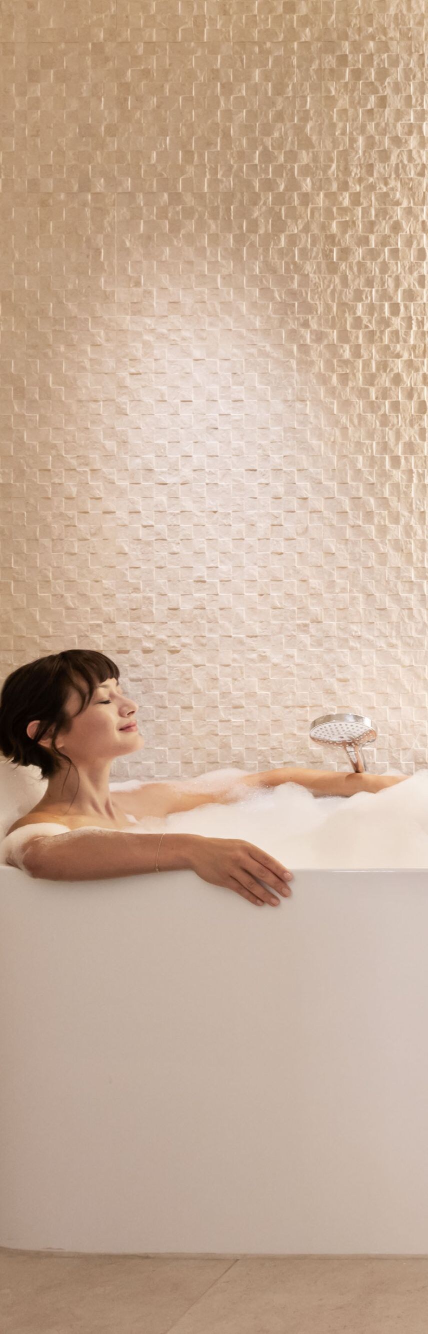 Freestanding bathtub in a hotel suite