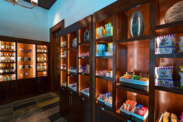 Gift Shop with snacks and drinks on shelves