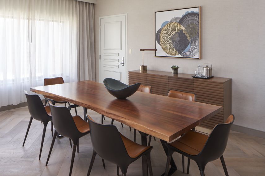Dining room table with seating