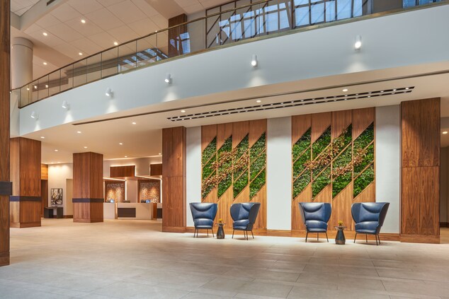 Lobby space with seating and front desk