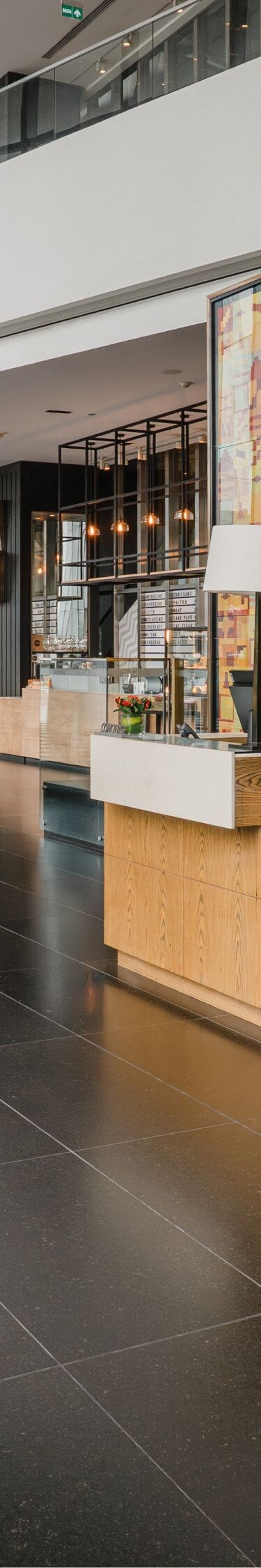 Hotel lobby seating area