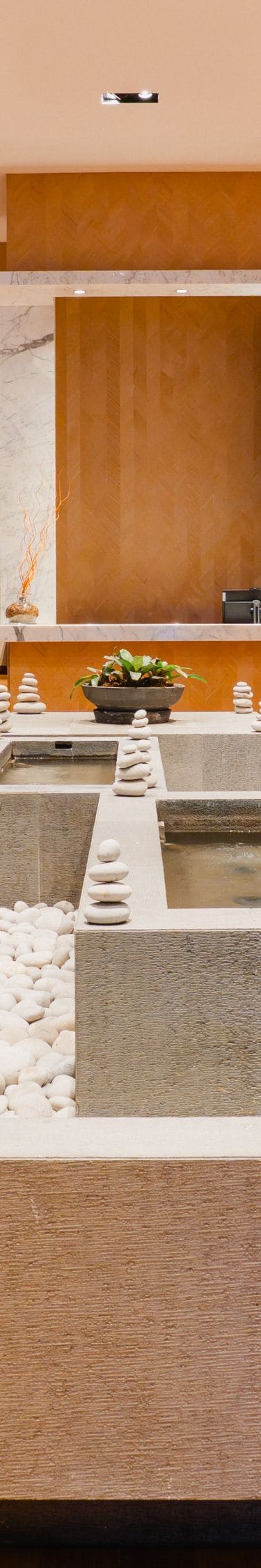 Spa relaxation lounge with fountain