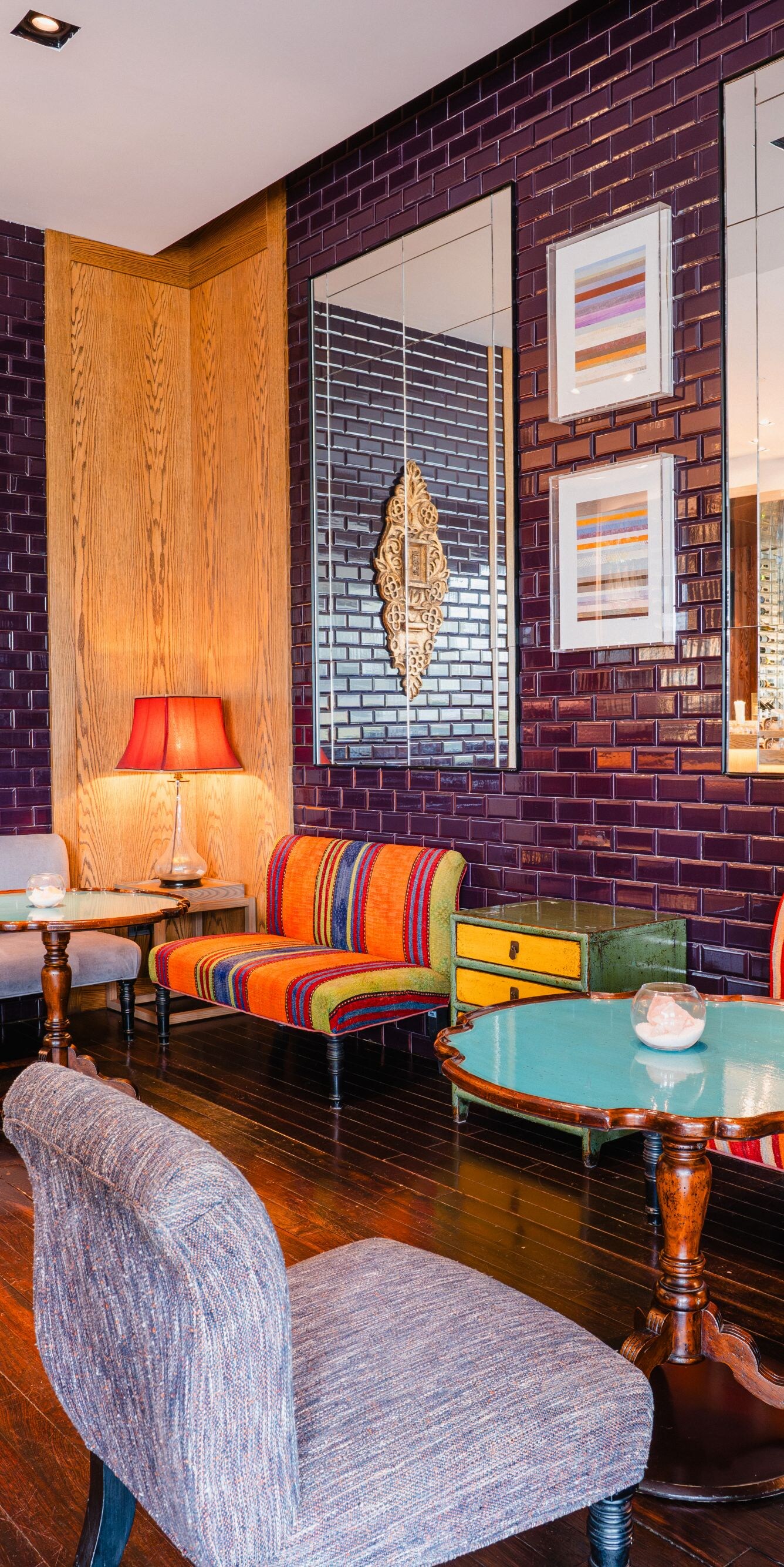 Restaurant lounge seating area