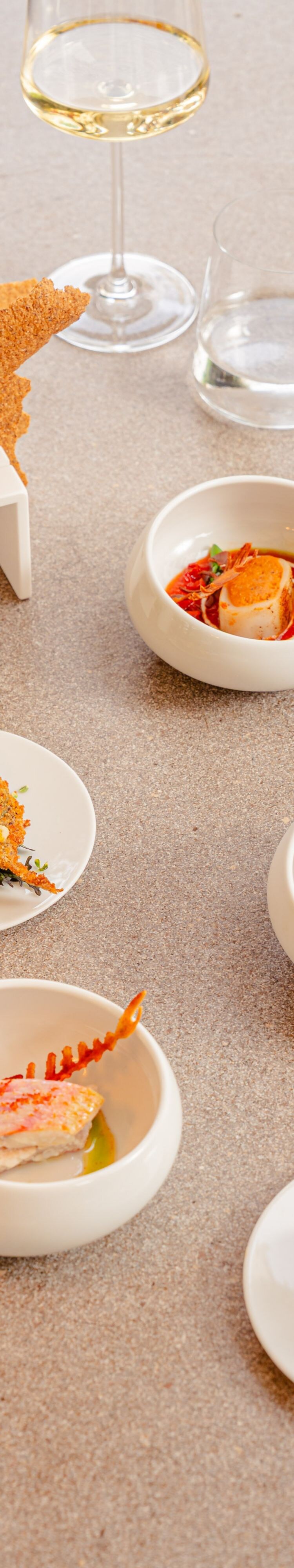 Selection of small plated dishes