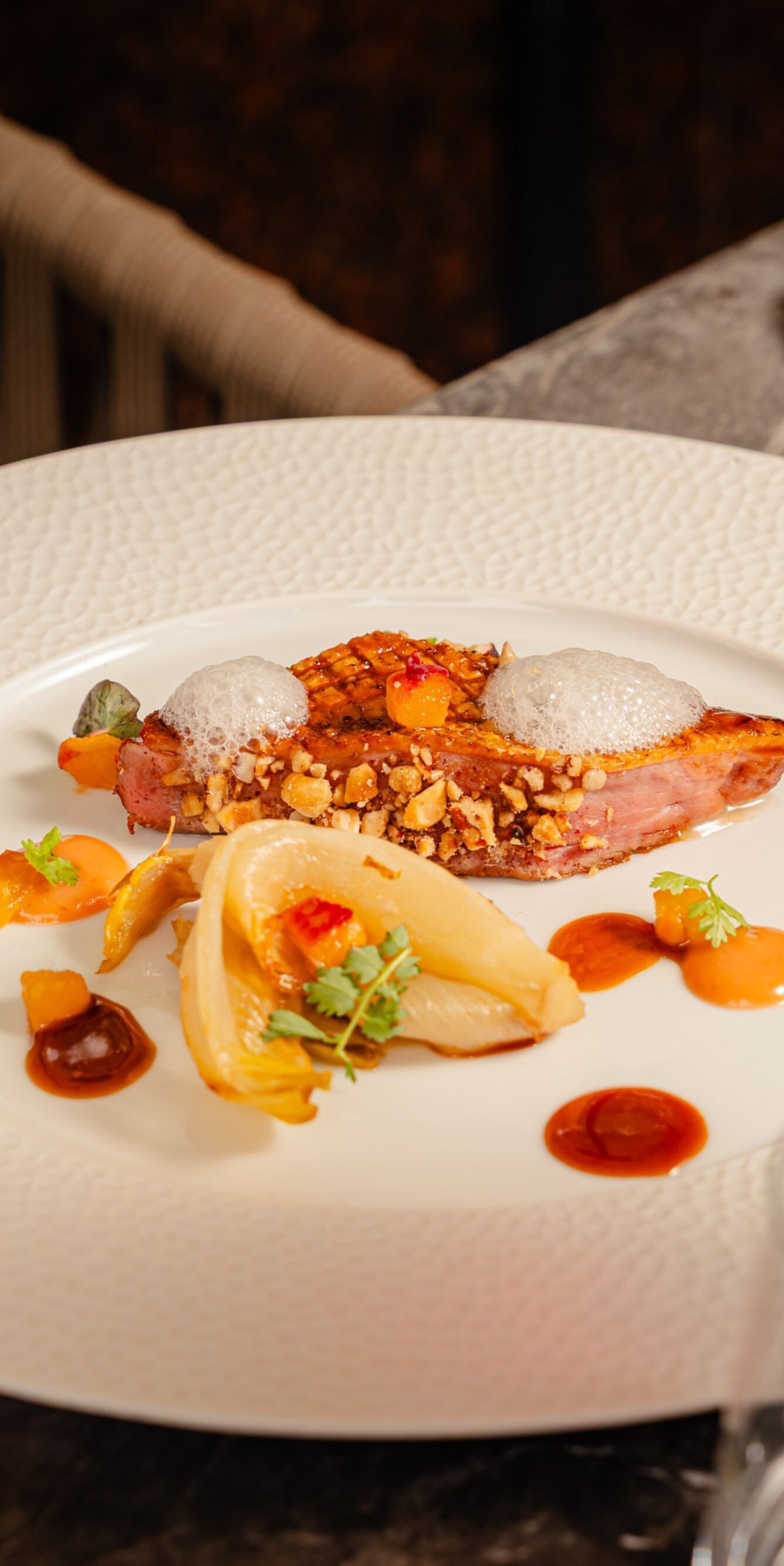 Gourmet duck dish 