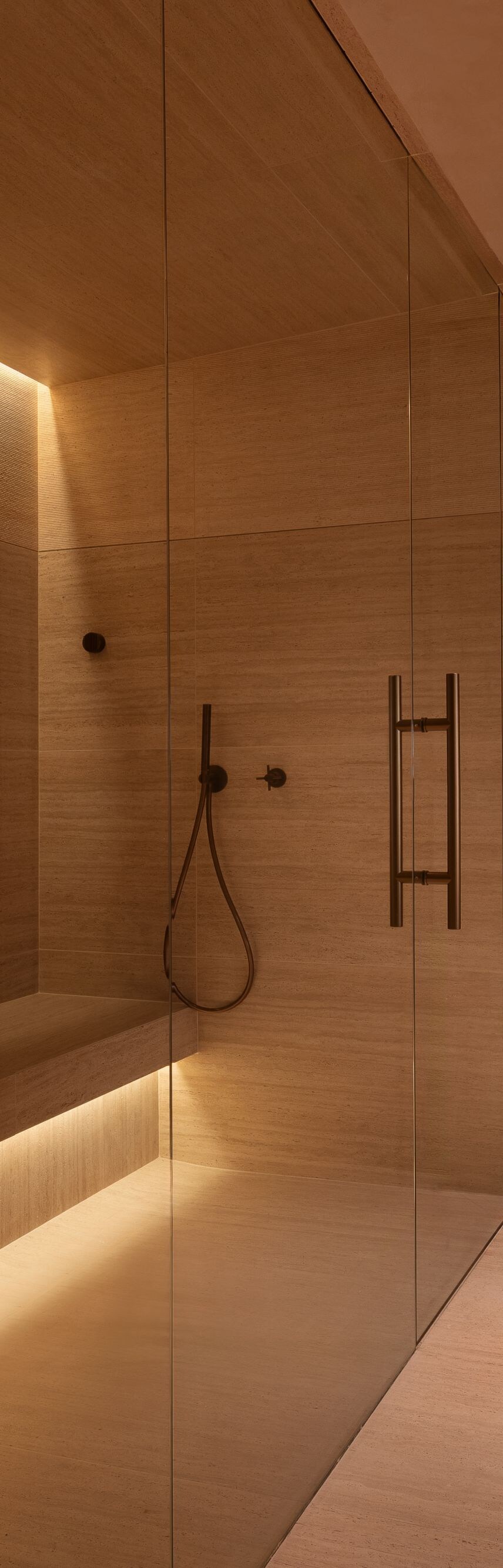Spa steam room glass doors 