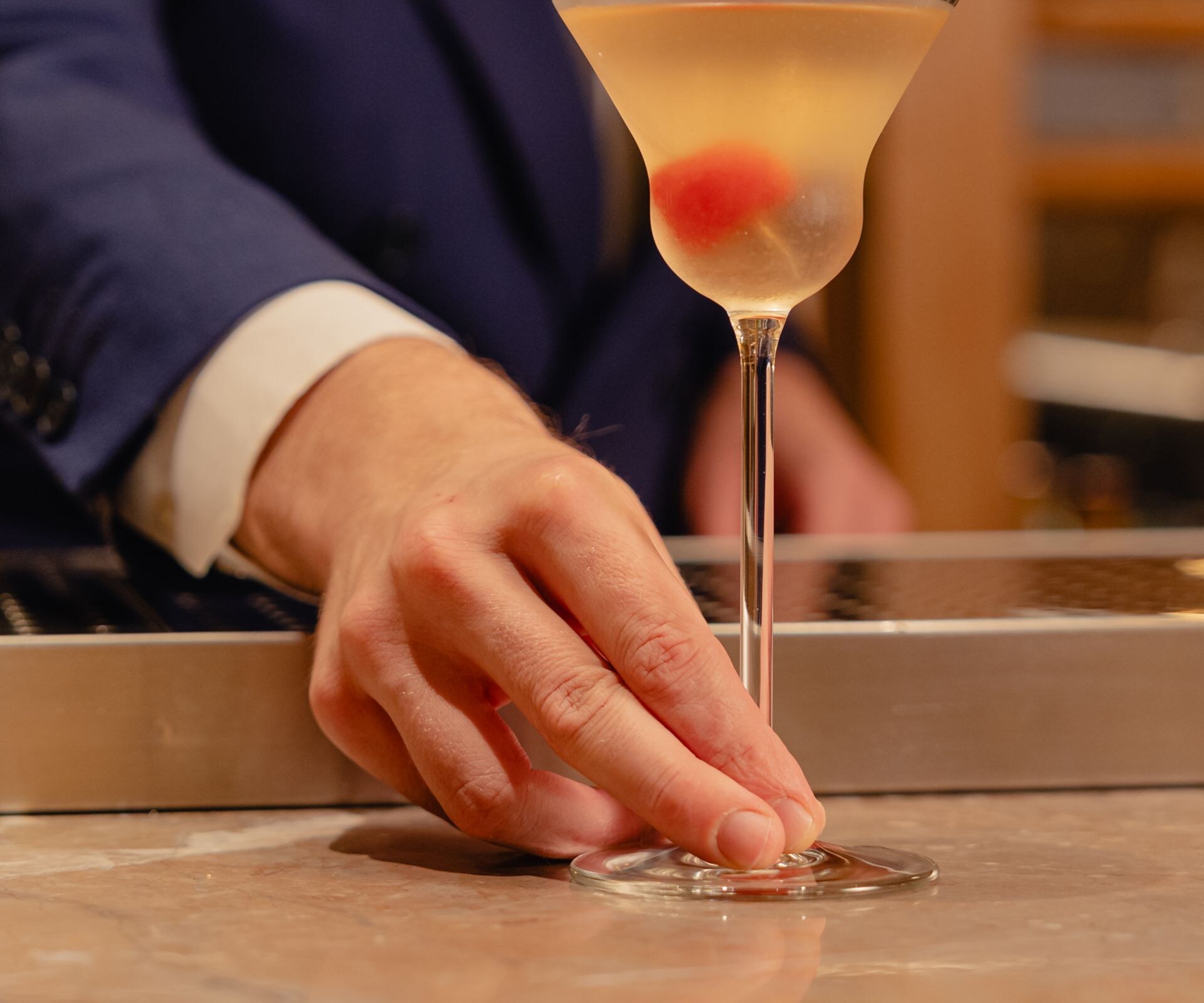 Umeharu San signature cocktail at the bar
