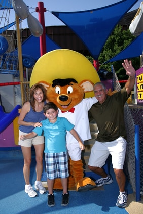 Family with Mascot