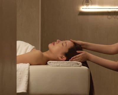 A woman getting spa treatment