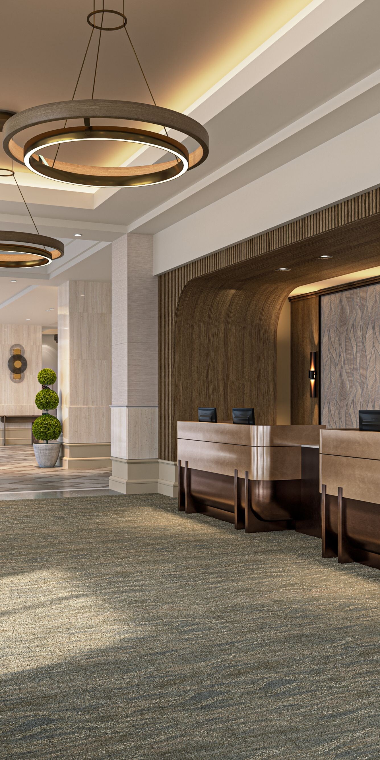 front desk at hotel