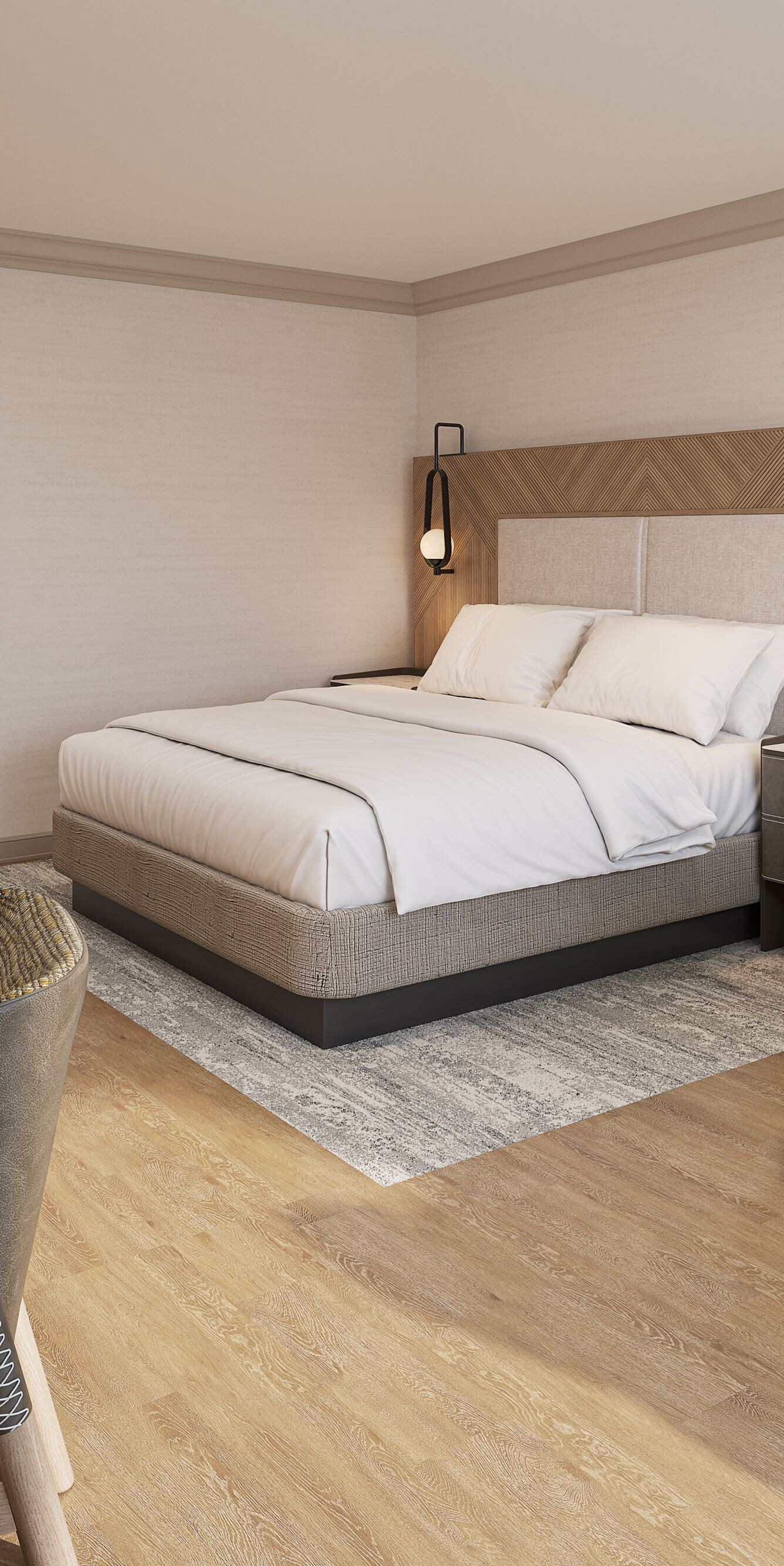 king bed with couch in guest room