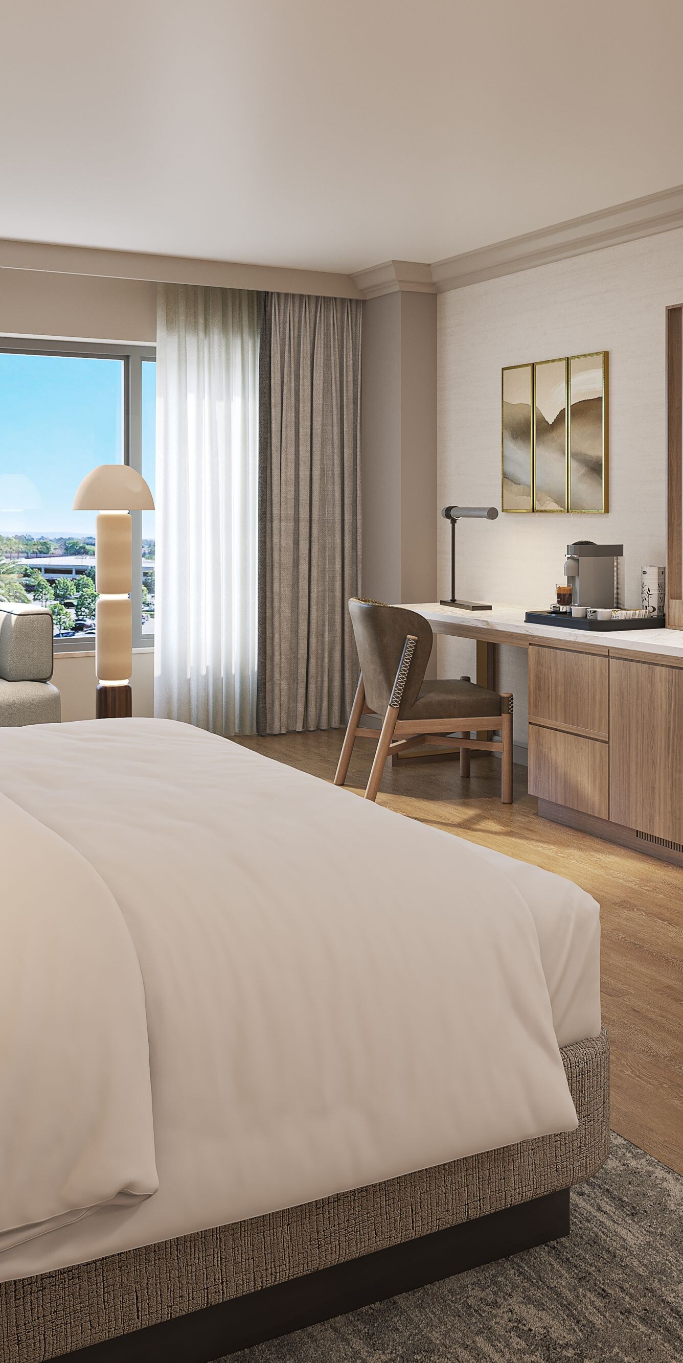 guestroom with view of city