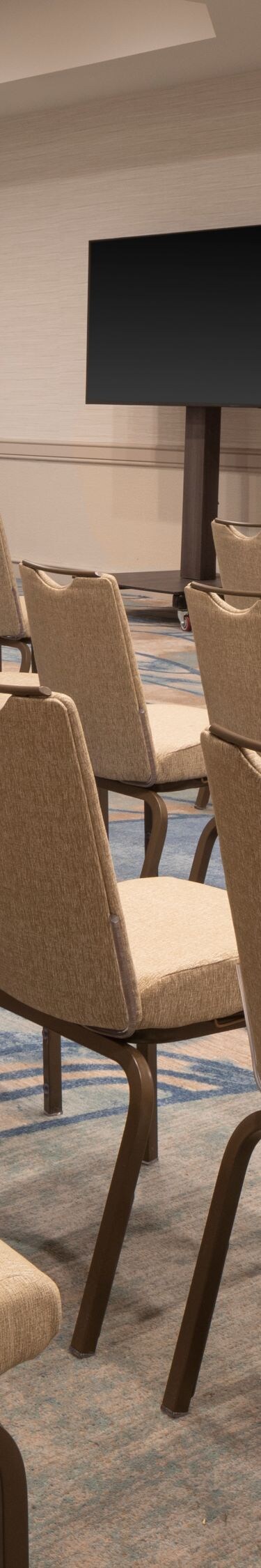 Modern meeting room with theater‑style seating