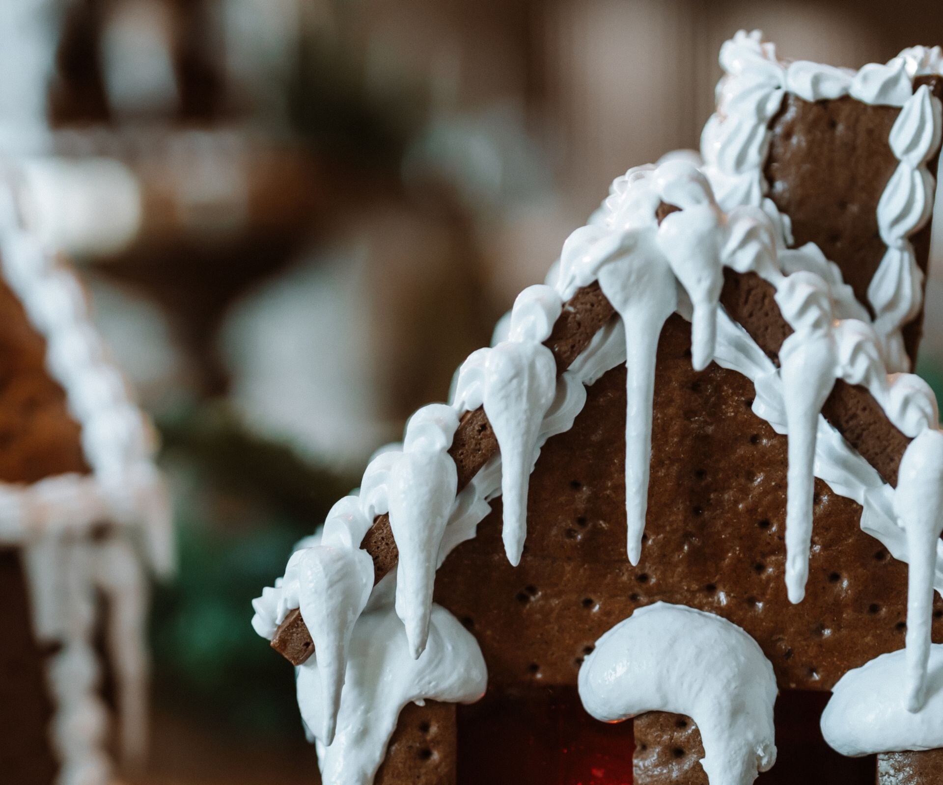 Gingerbread houses on the table