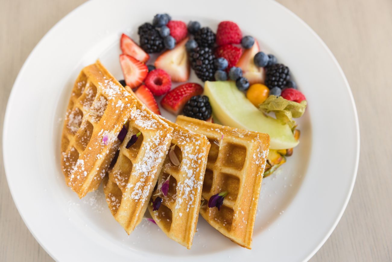 Breakfast waffles from Grill and Vine