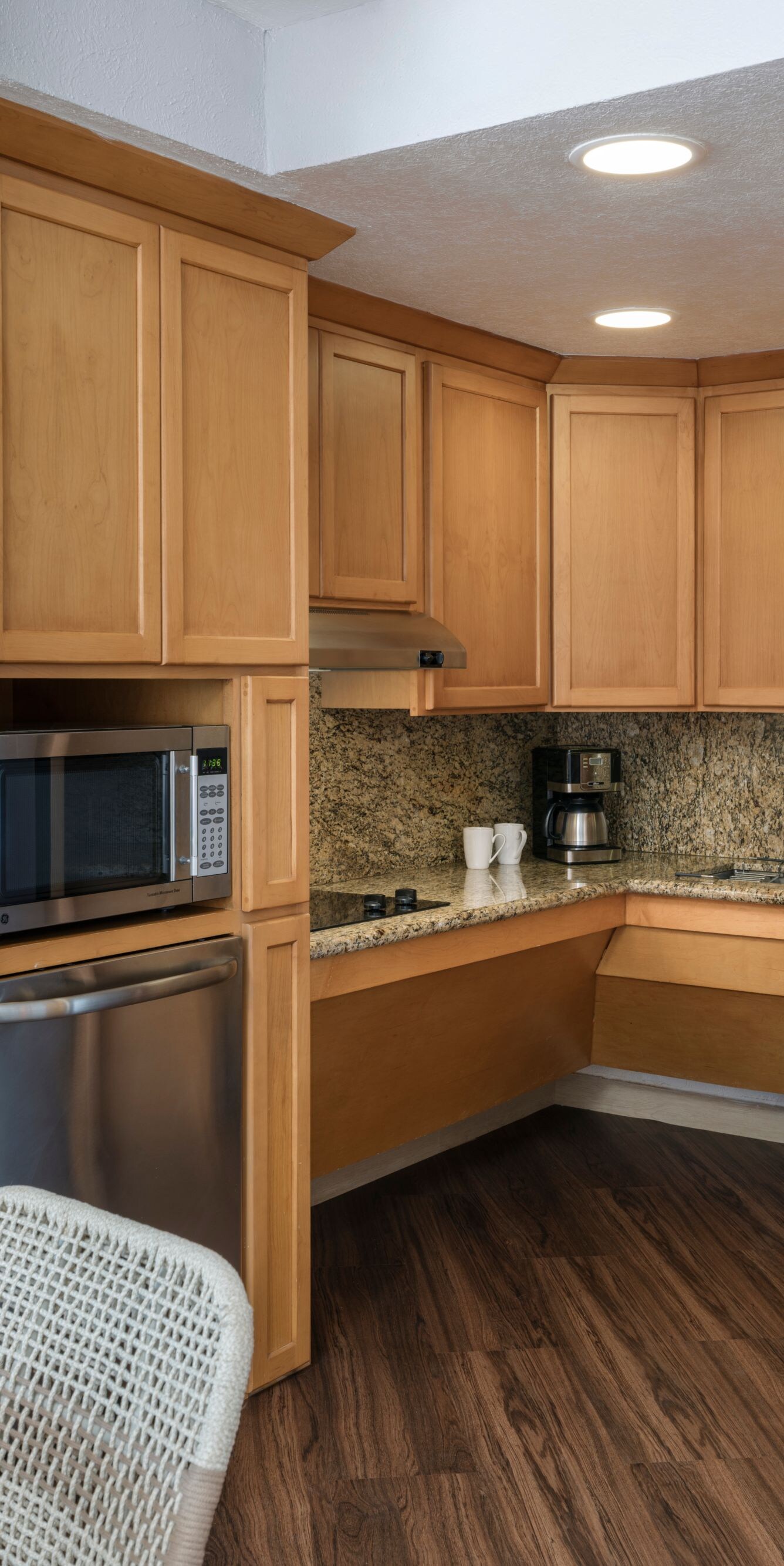 kitchen with wood accents and floor