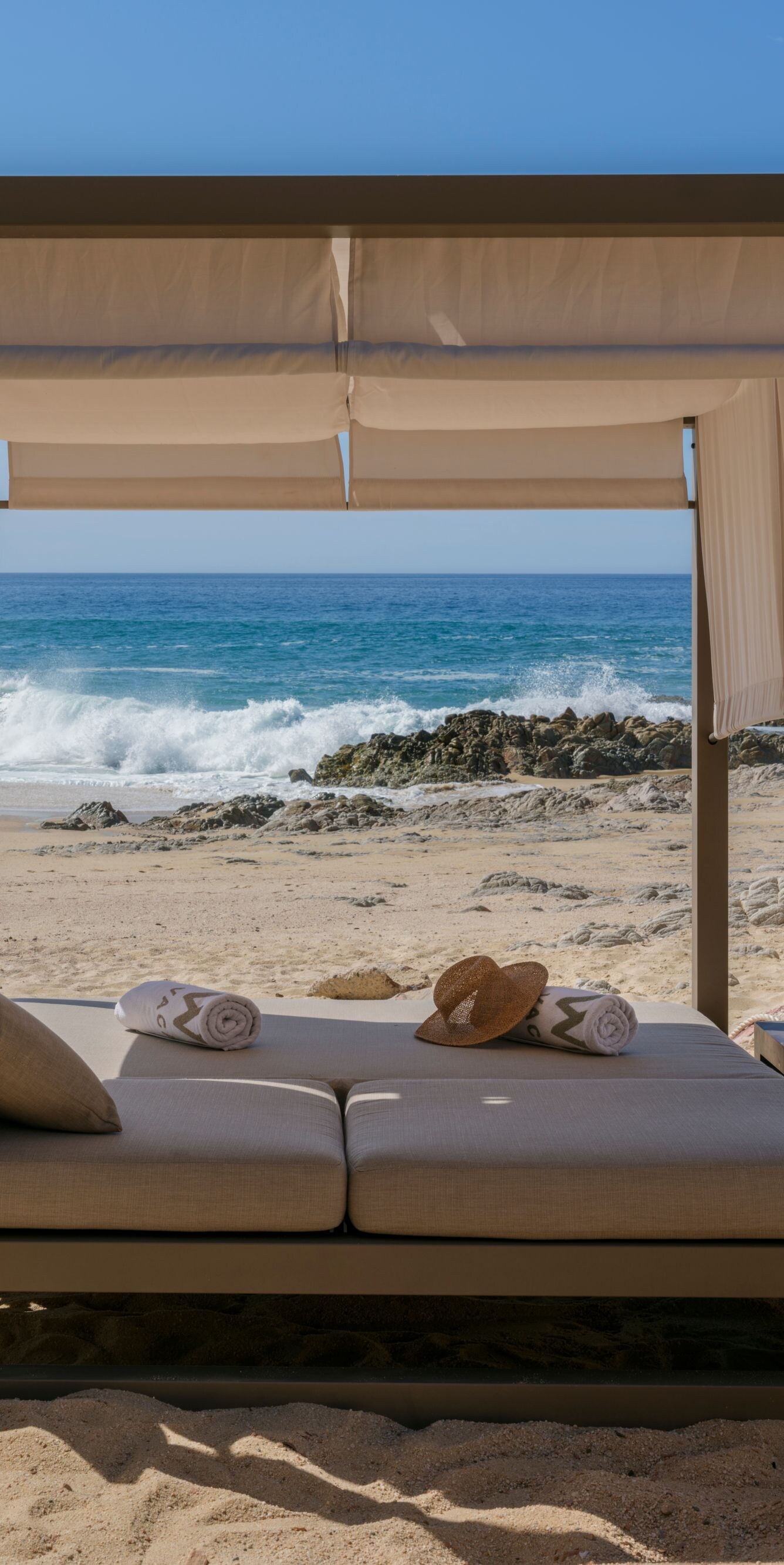 Outdoor cabana on Los Cabos beach