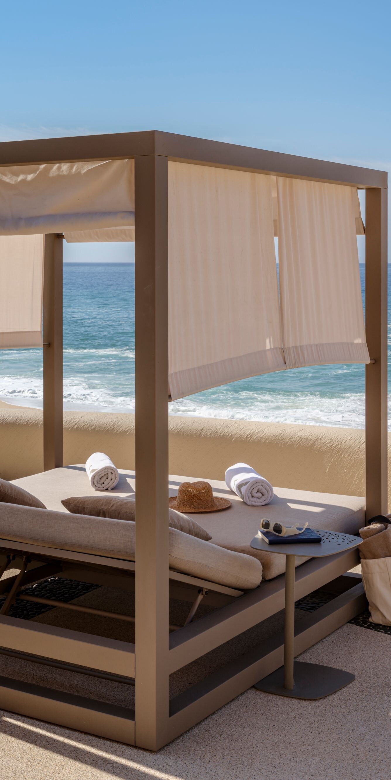 Outdoor cabanas with view of Los Cabos beach