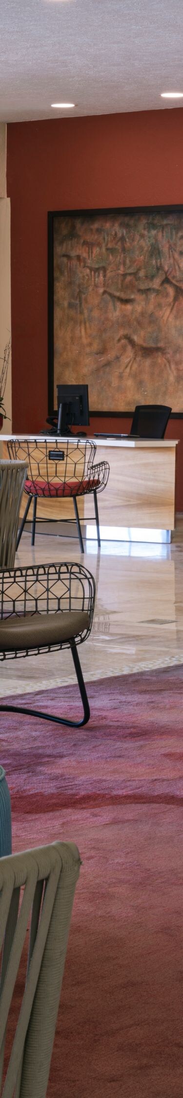 Concierge desk and seating area