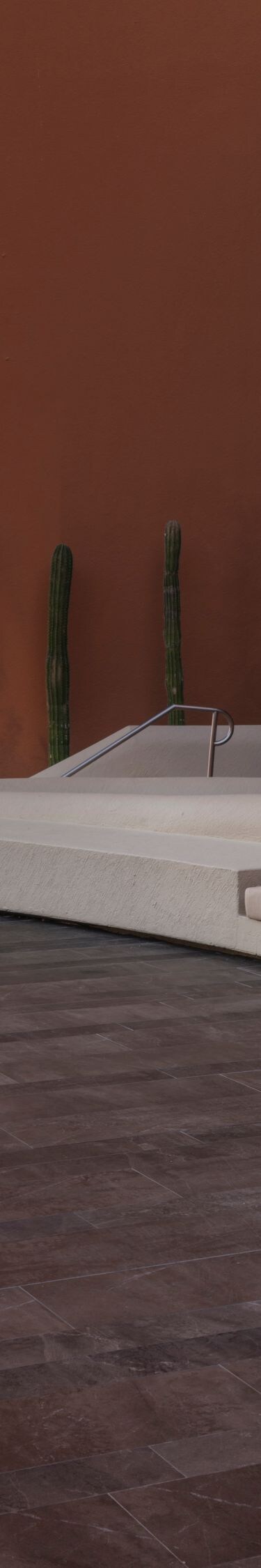 Outdoor firepit and seating area at twilight