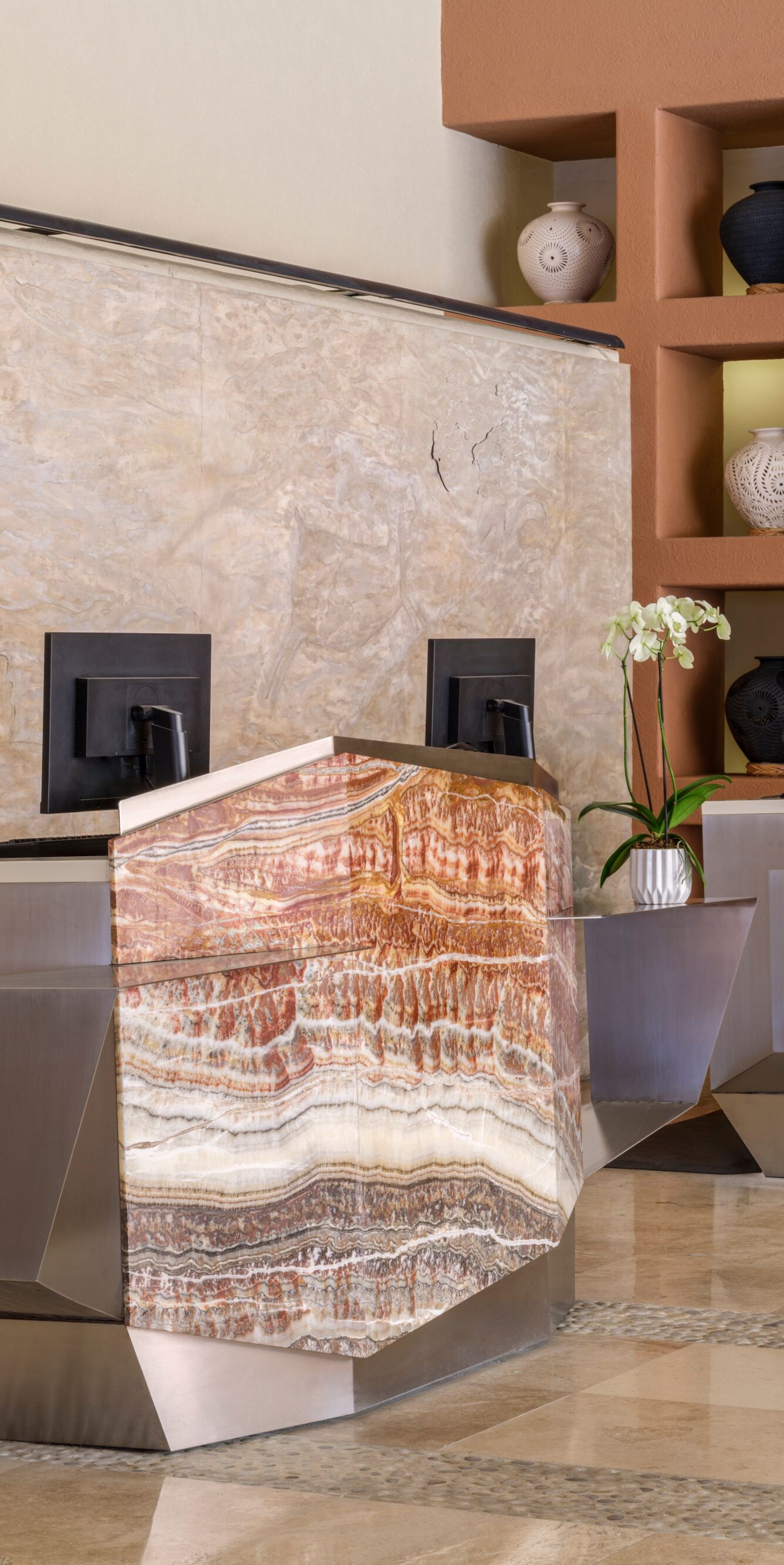Resort front desk and lobby