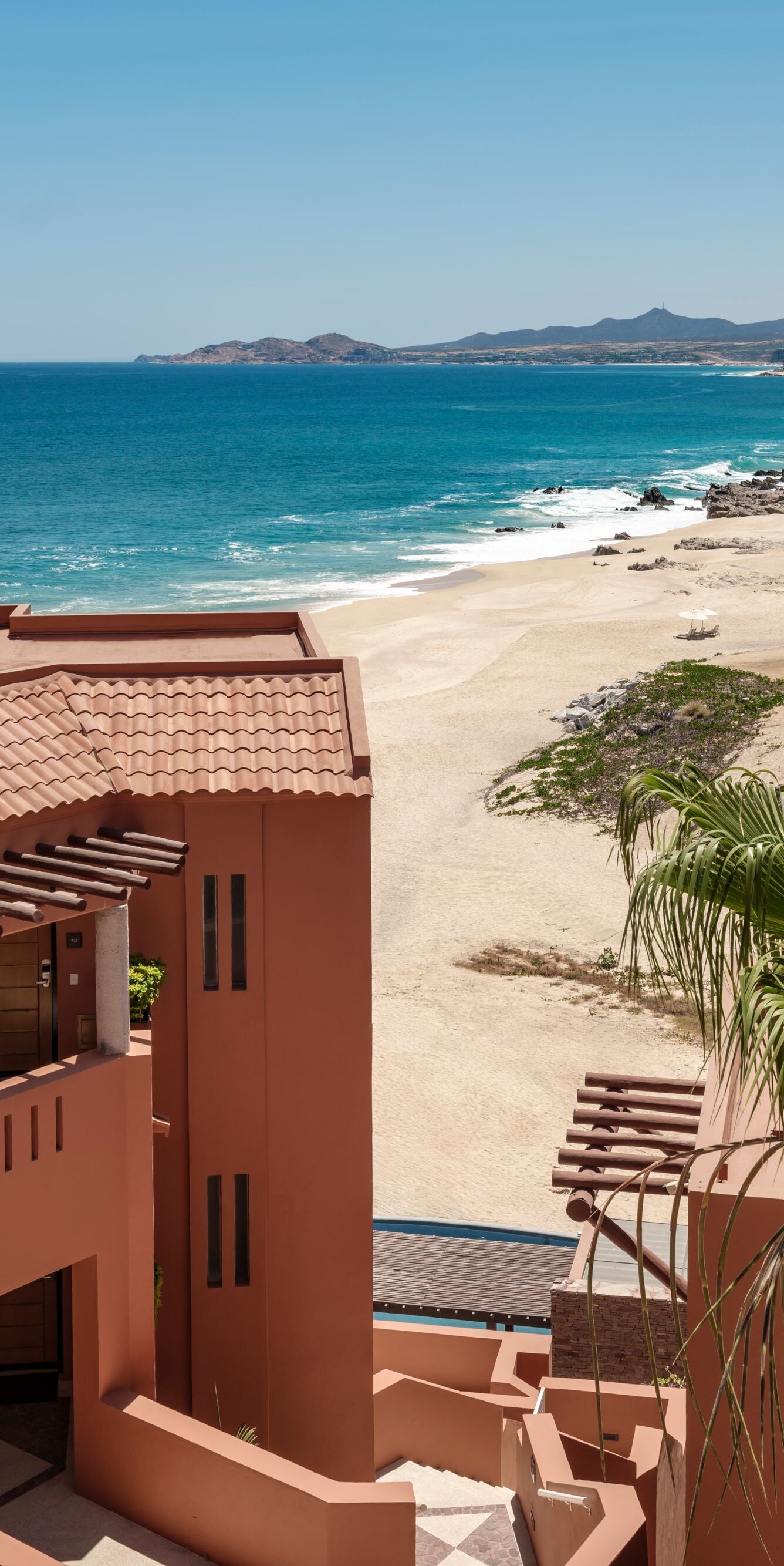 villa, beach, and ocean view