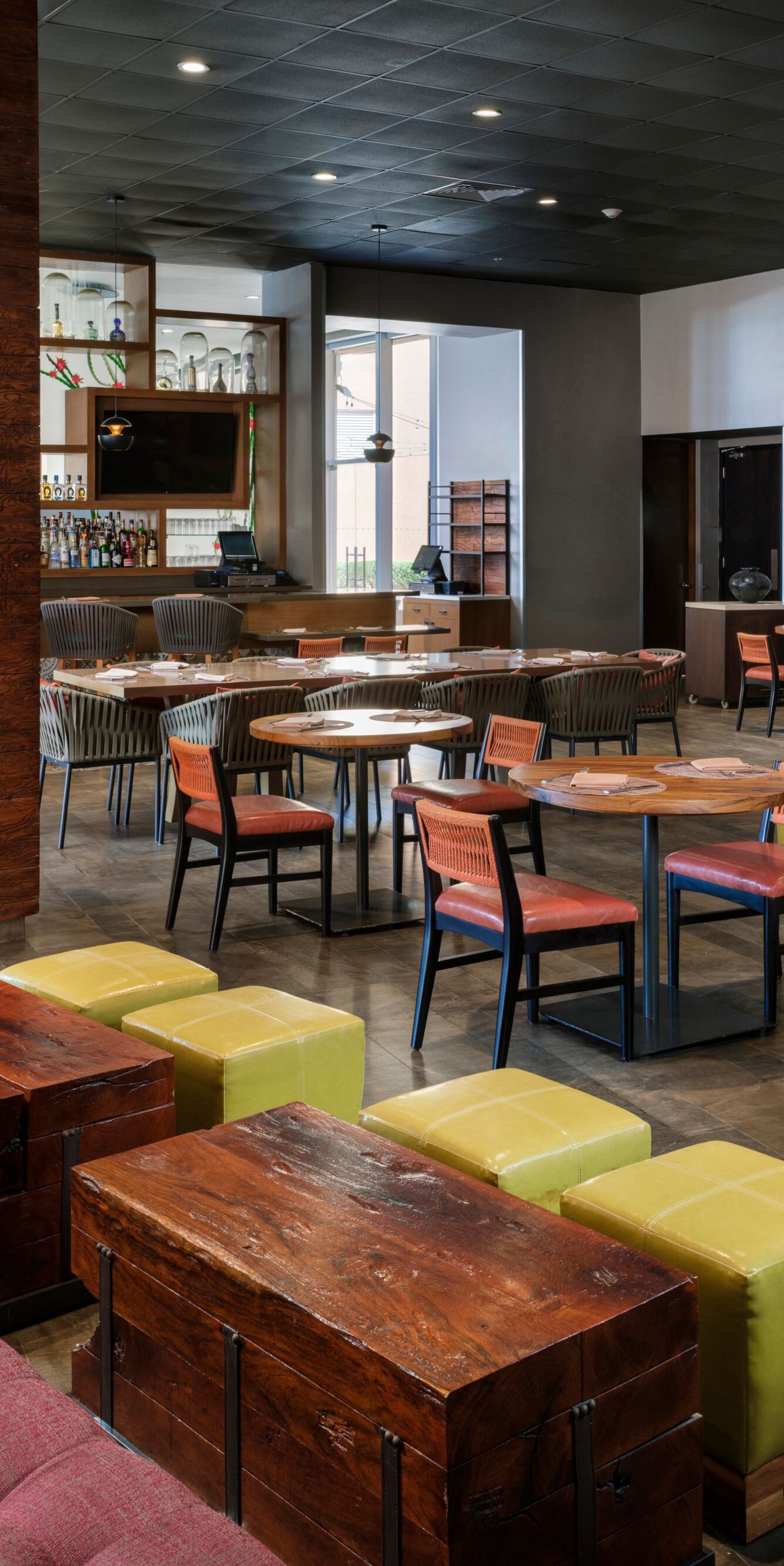 Restaurant dining tables and bar