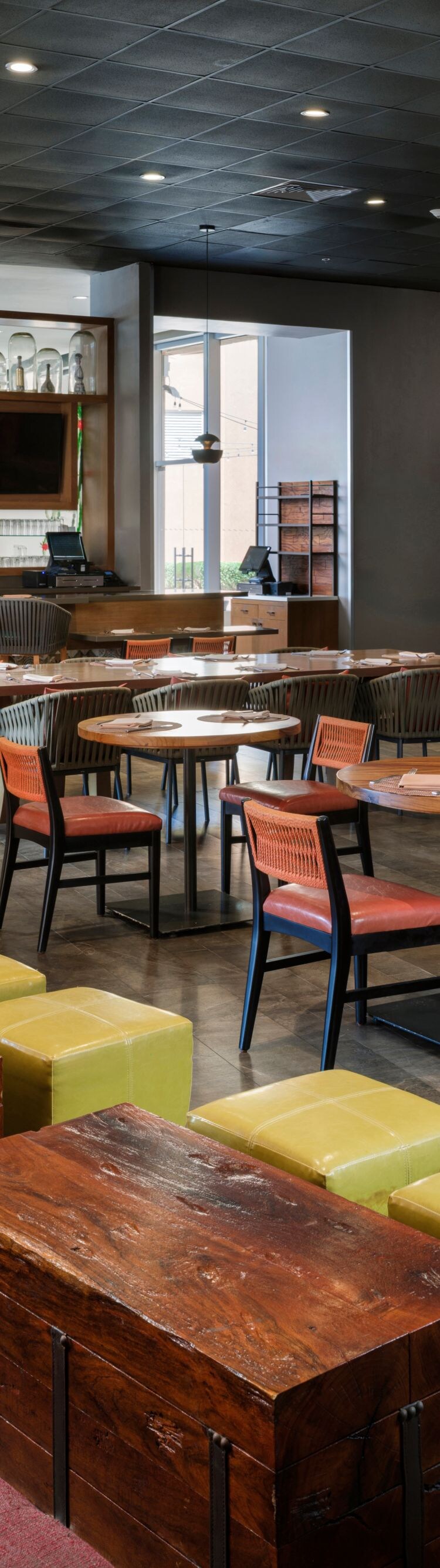 Restaurant dining tables and bar