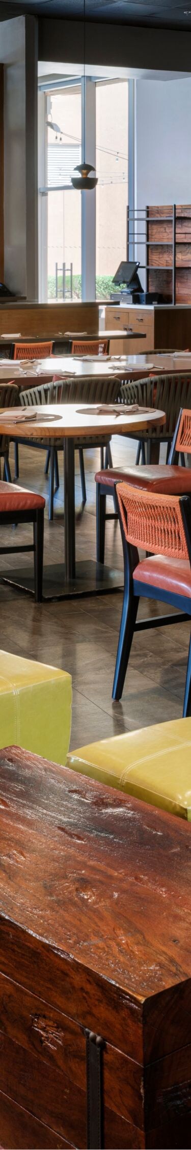 Restaurant dining tables and bar
