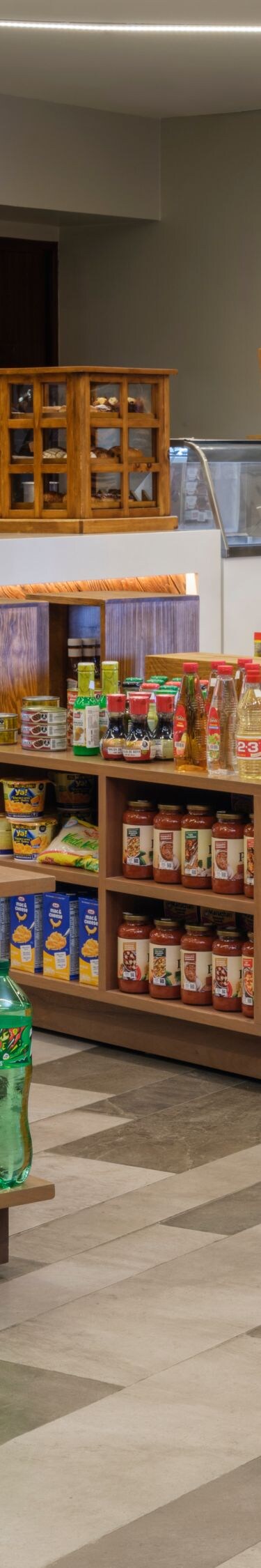 Store with food counter, snacks, drinks