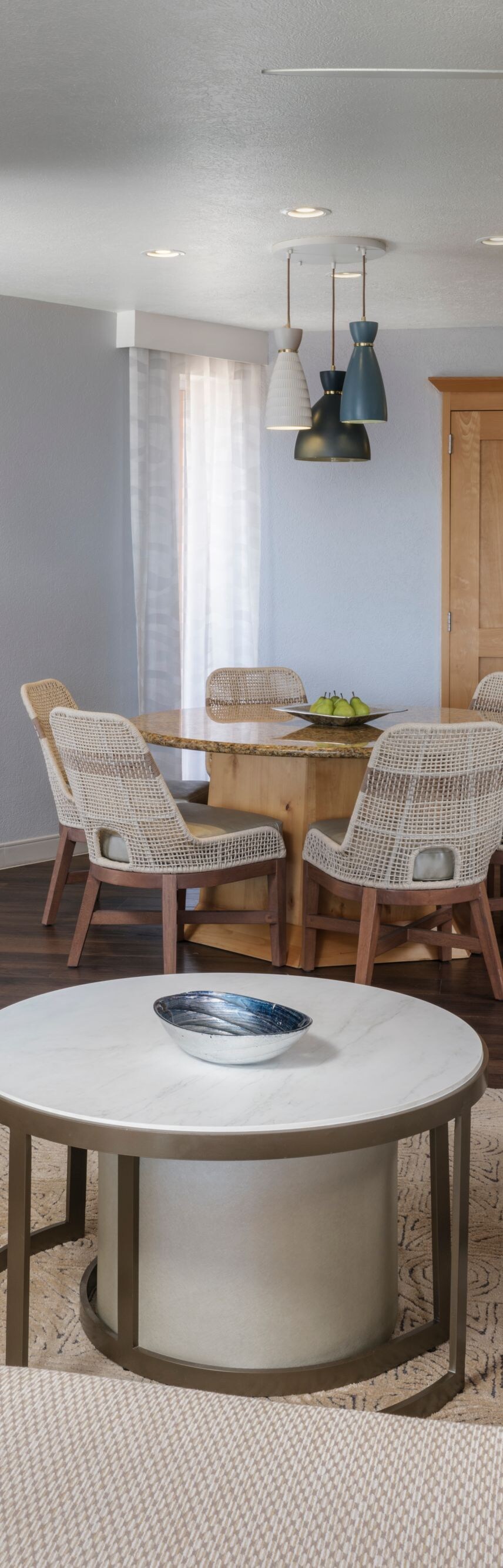 Living and dining area with kitchen