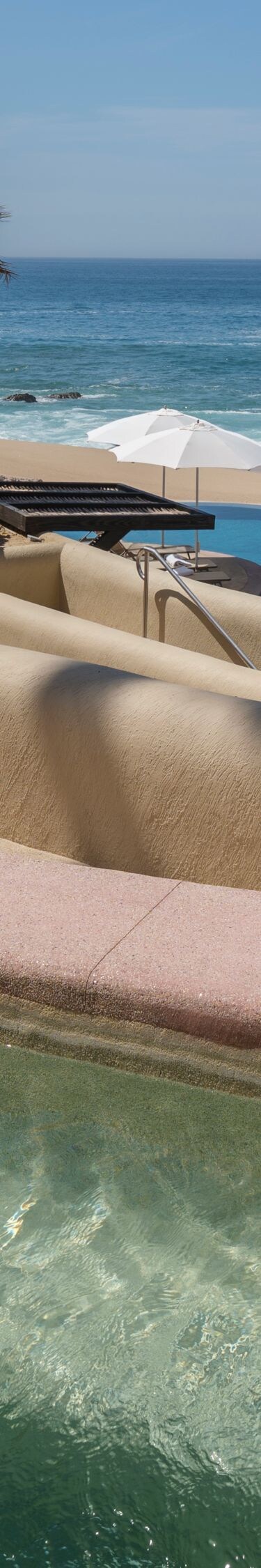Outdoor whirlpool with view of Los Cabos beach