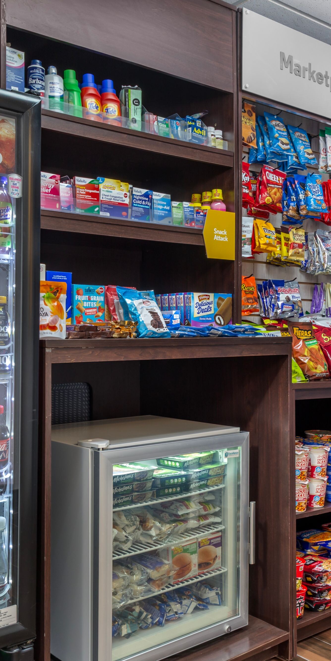 Marketplace with Snacks and Drinks