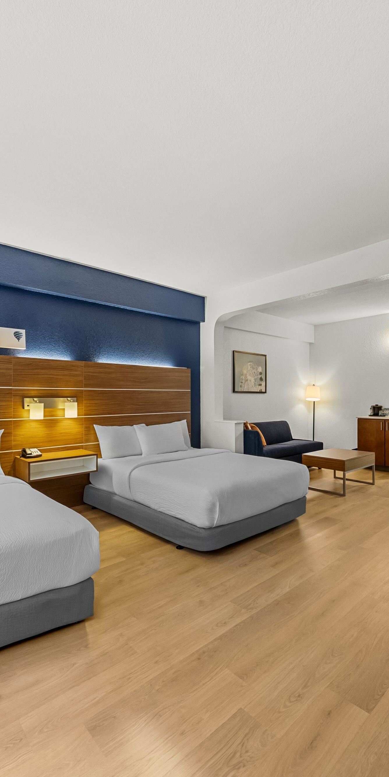 Accessible double queen beds and desk