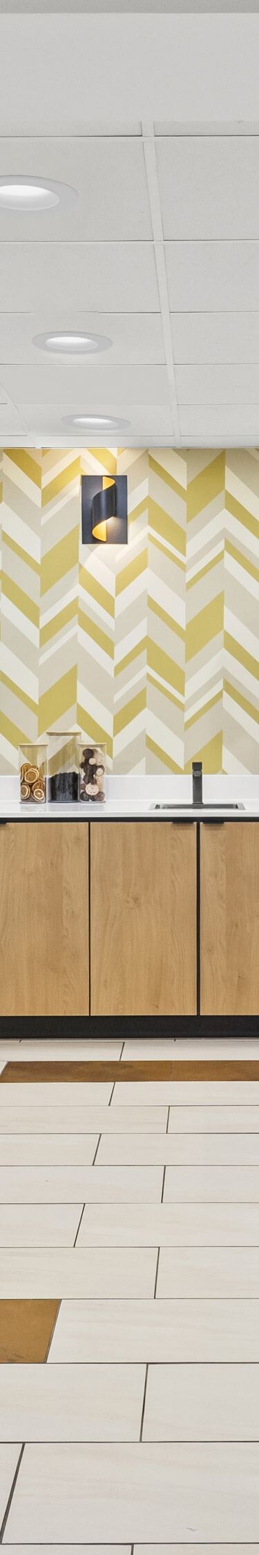 Breakfast buffet counter with warming trays