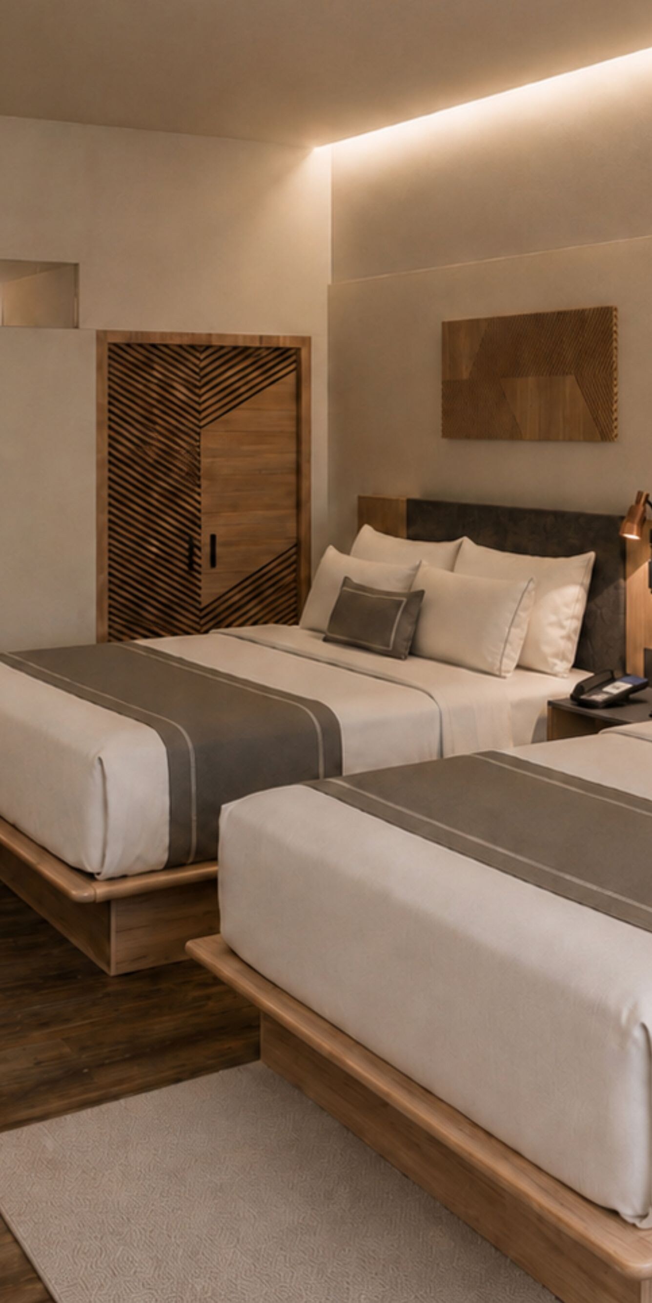 Habitación, 2 camas, televisor, muebles