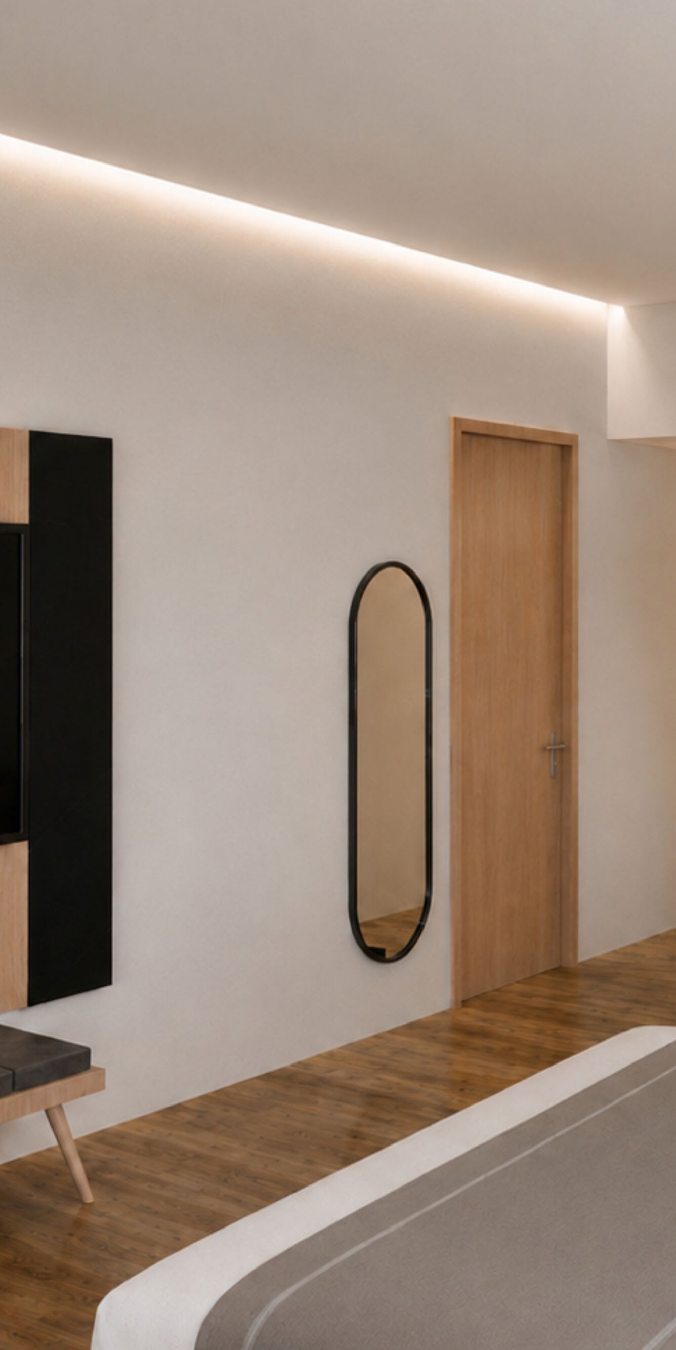 Sala de estar, televisor, sillas, refrigerador, muebles