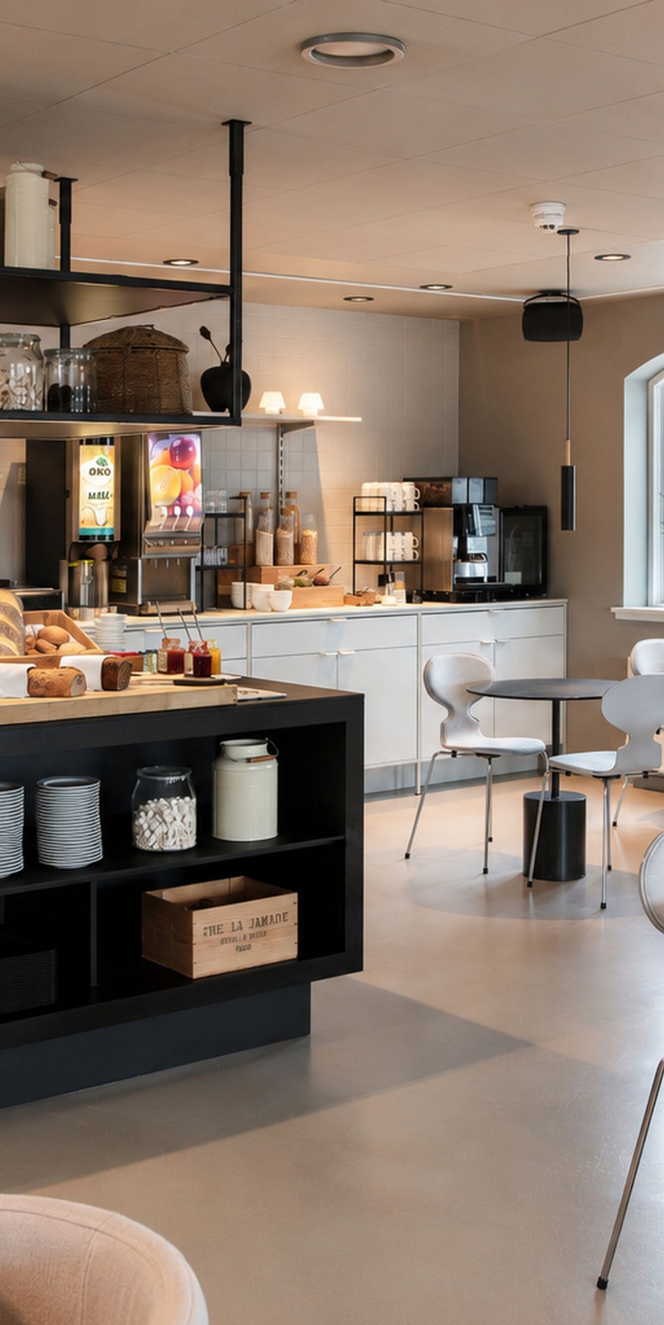Breakfast area with buffet and seating