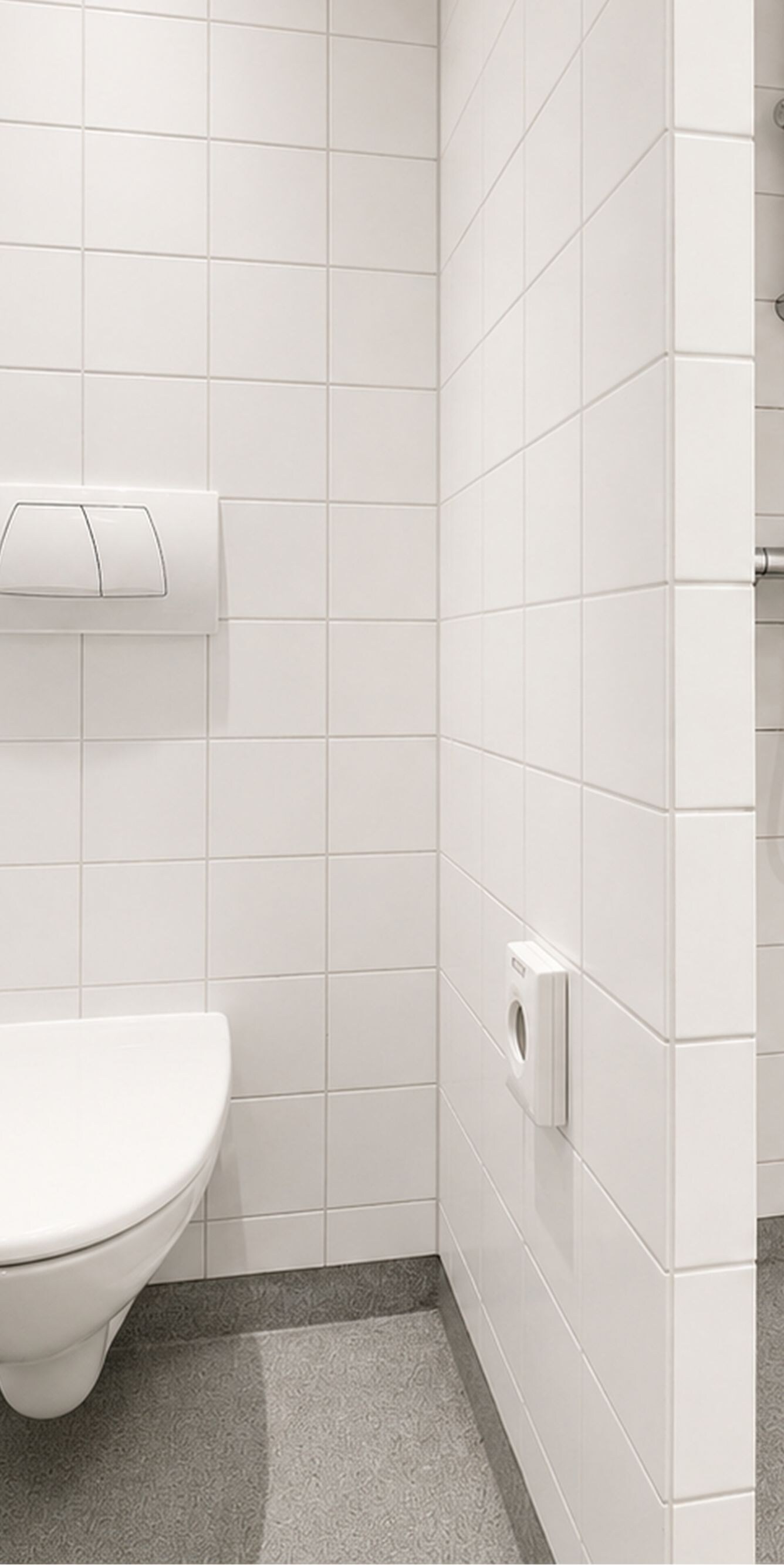 Moderne badeværelse med bruser og toilet