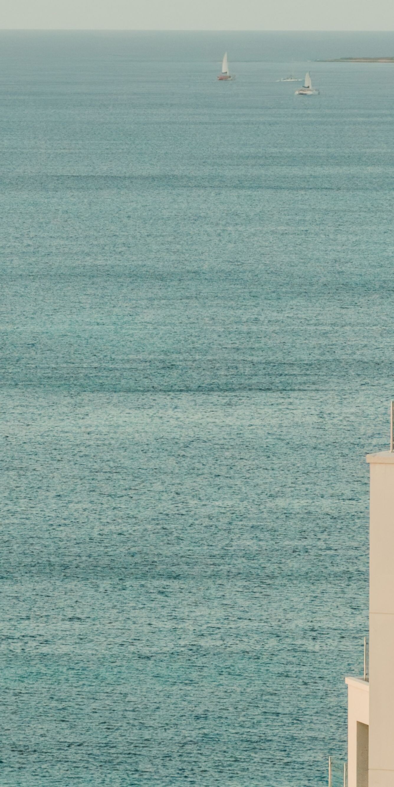 Couple dining on terrace with ocean view