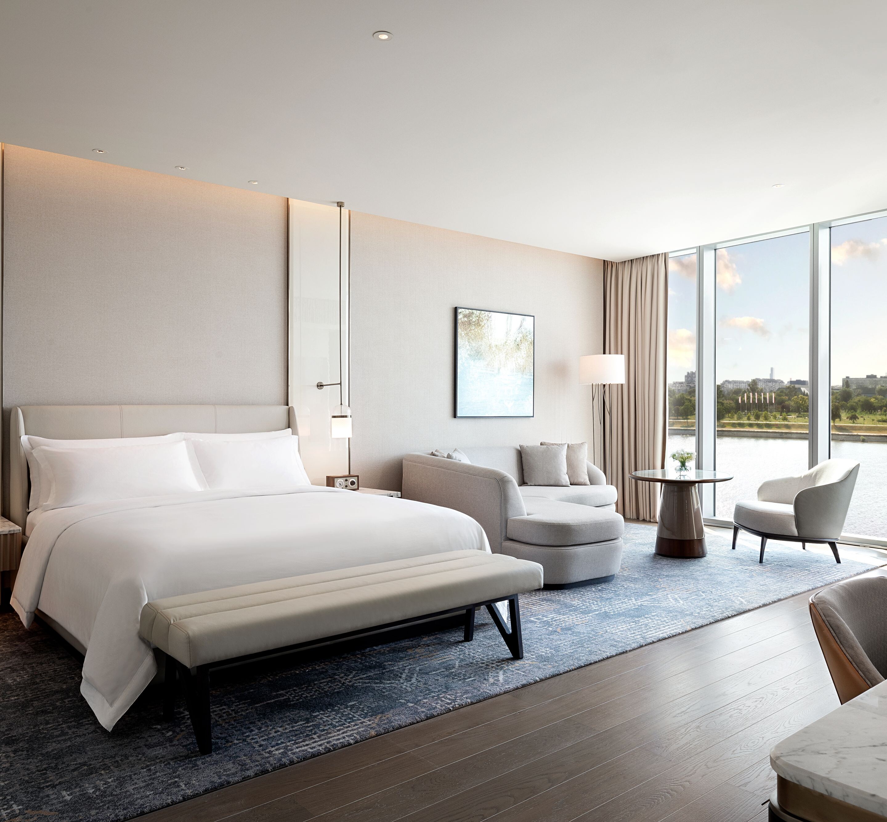 Room with a king size bed   