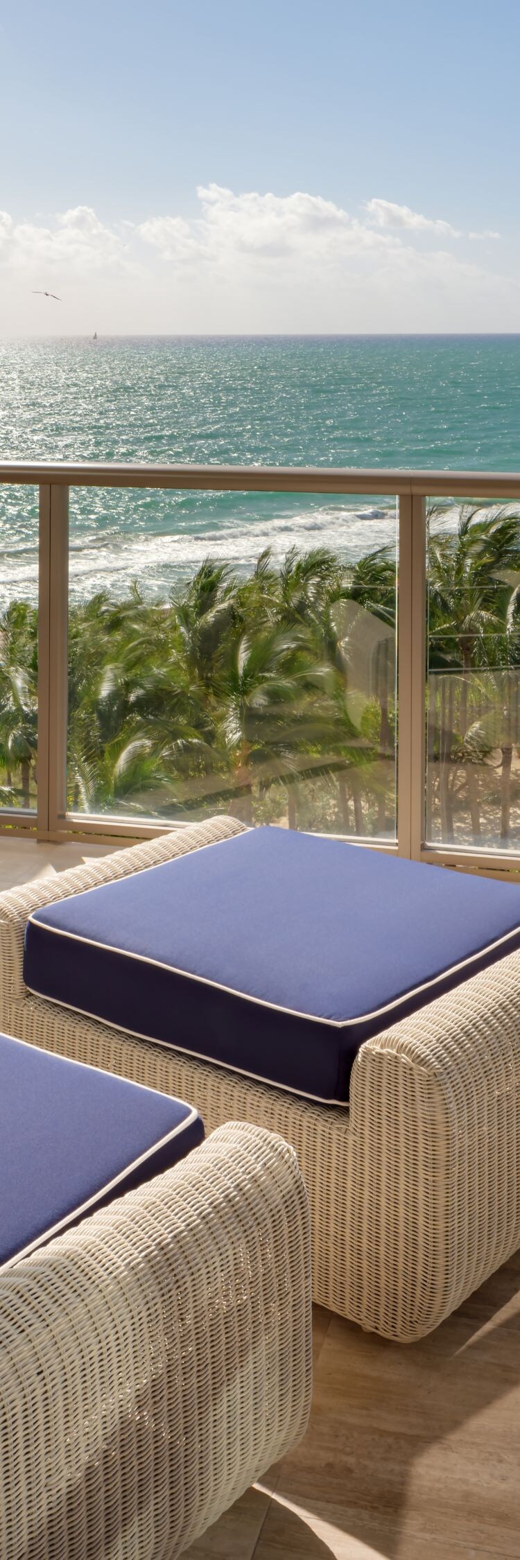 Balcony with ocean seating view