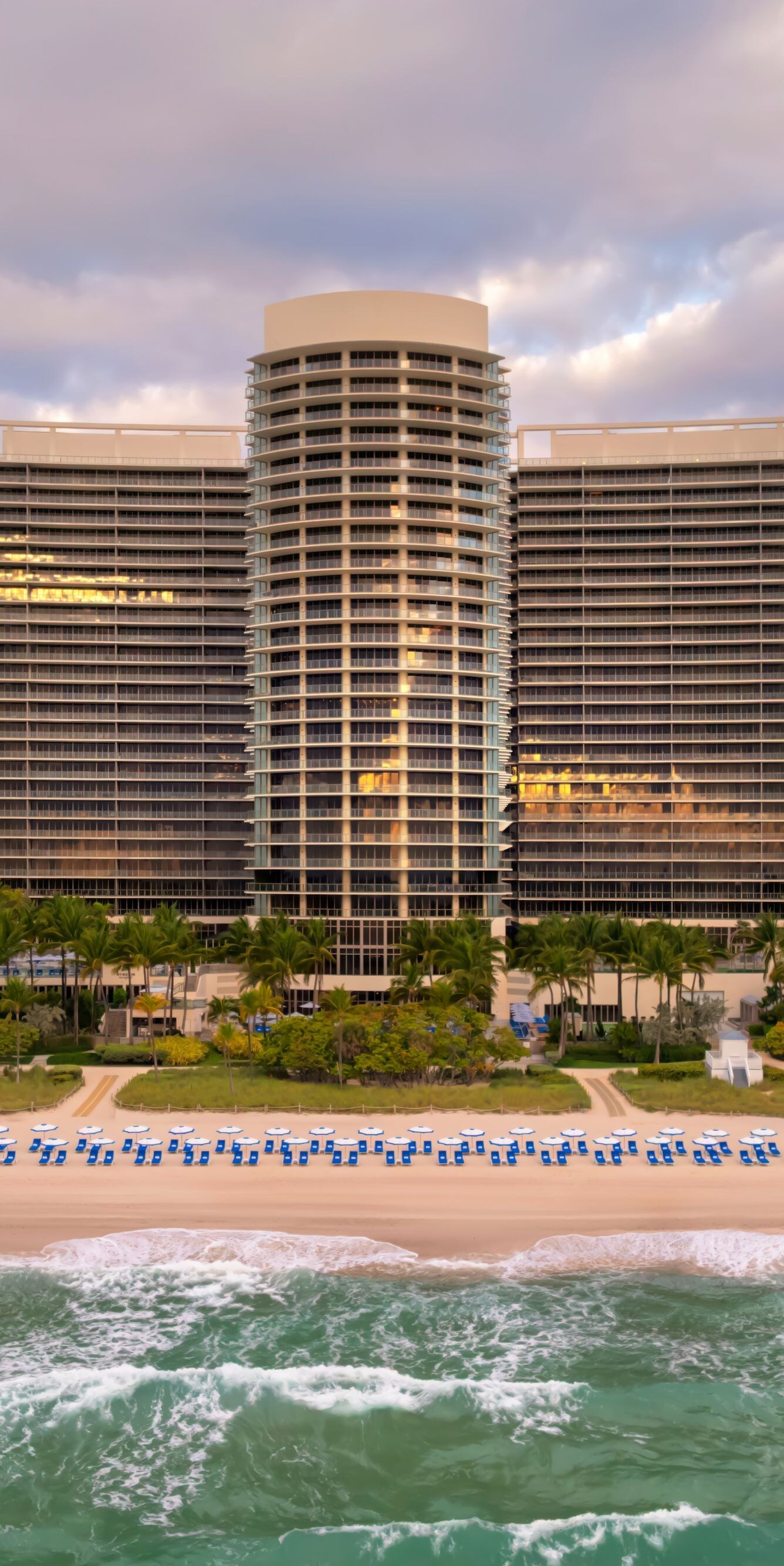 Hotel building along oceanfront