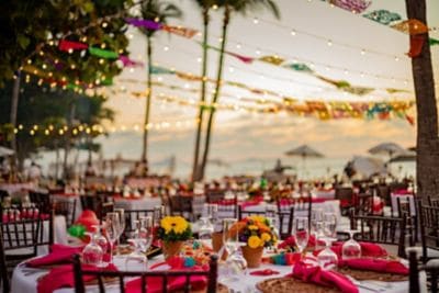 Social Event set up at the beach 
