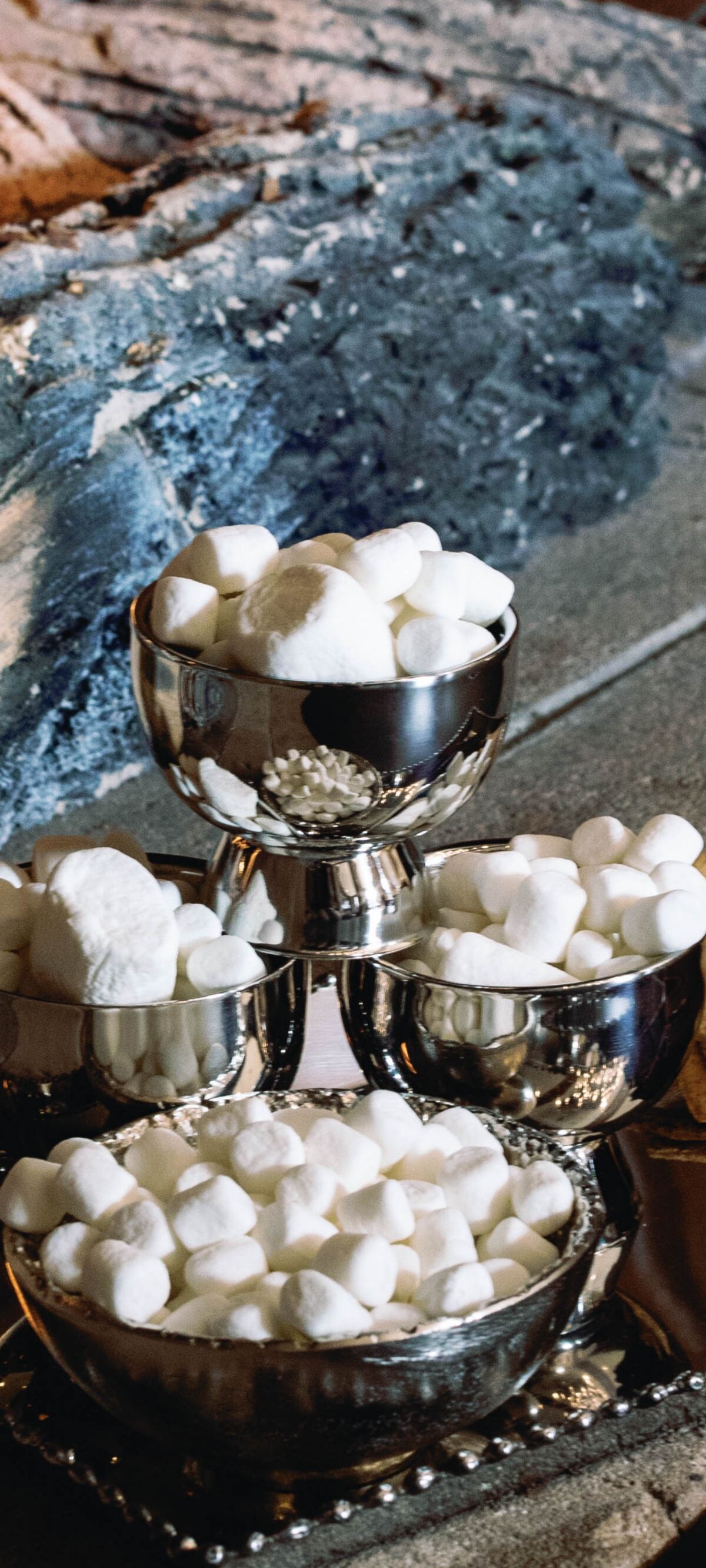 Smores Tray by a brick fireplace