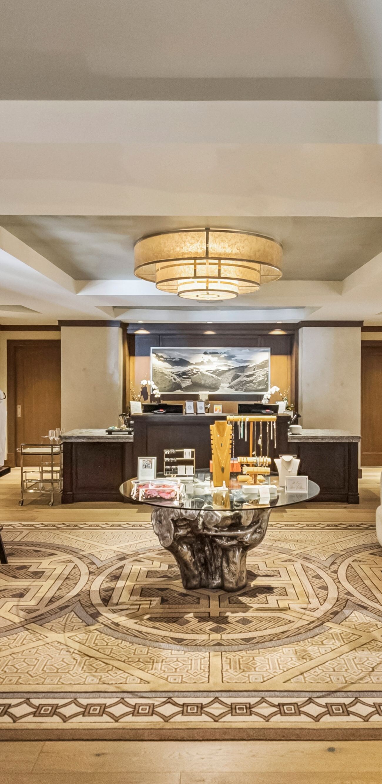 spa Lobby with hanging robes and seating