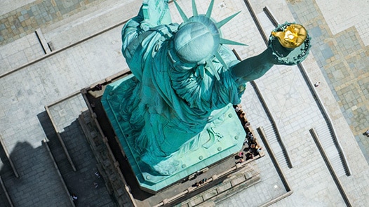Overhead view of Statue of Liberty
